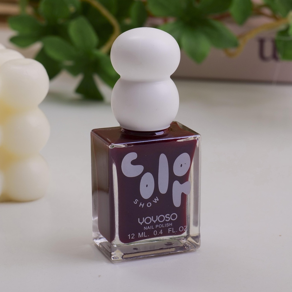 Cute Double-Ball Nail Polish - Dark Red