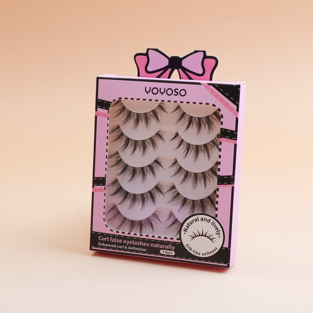 Messy and Natural False Eyelashes · 5 Pairs Pack