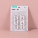 Square traceless transparent hook 6pcs