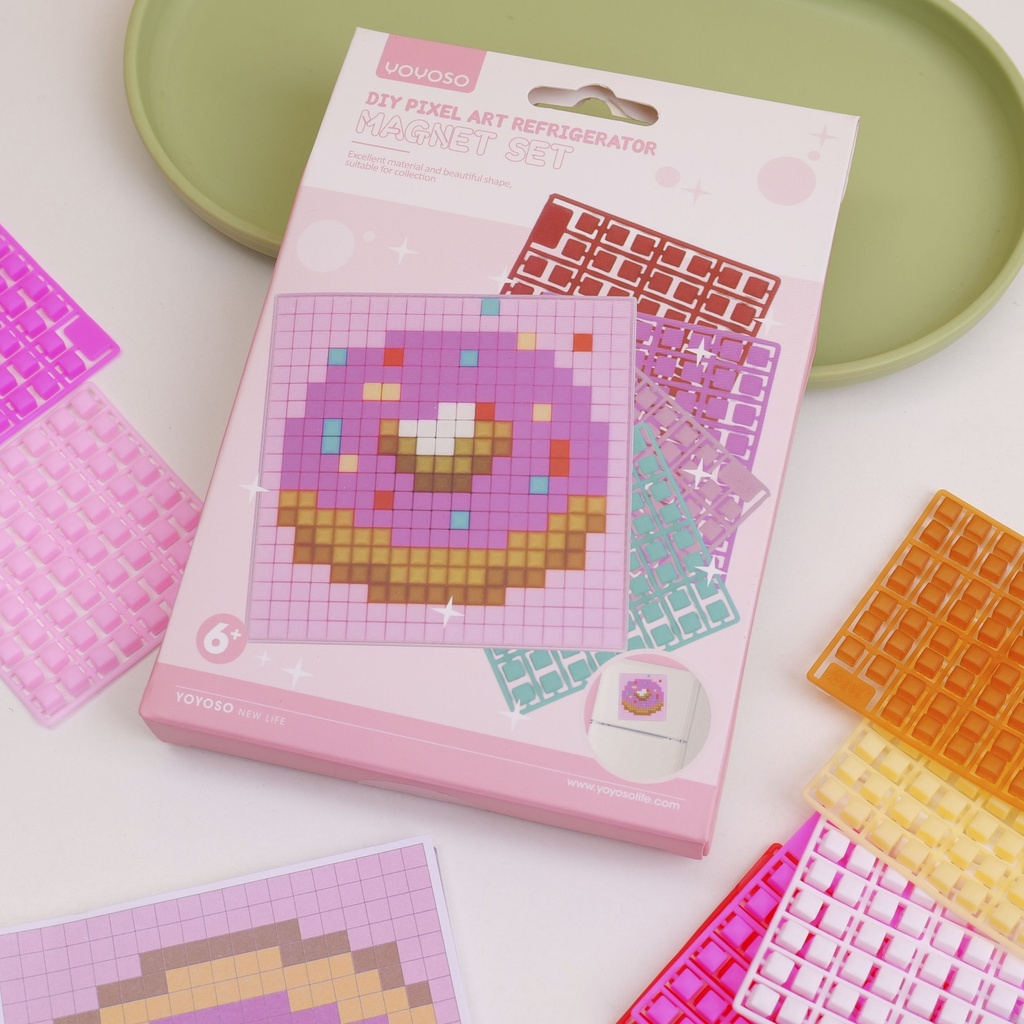 DIY Pixel Art Refrigerator Magnet Set