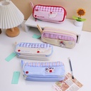 Apple and Puppy Double-layered Double-zipper Pencil Case