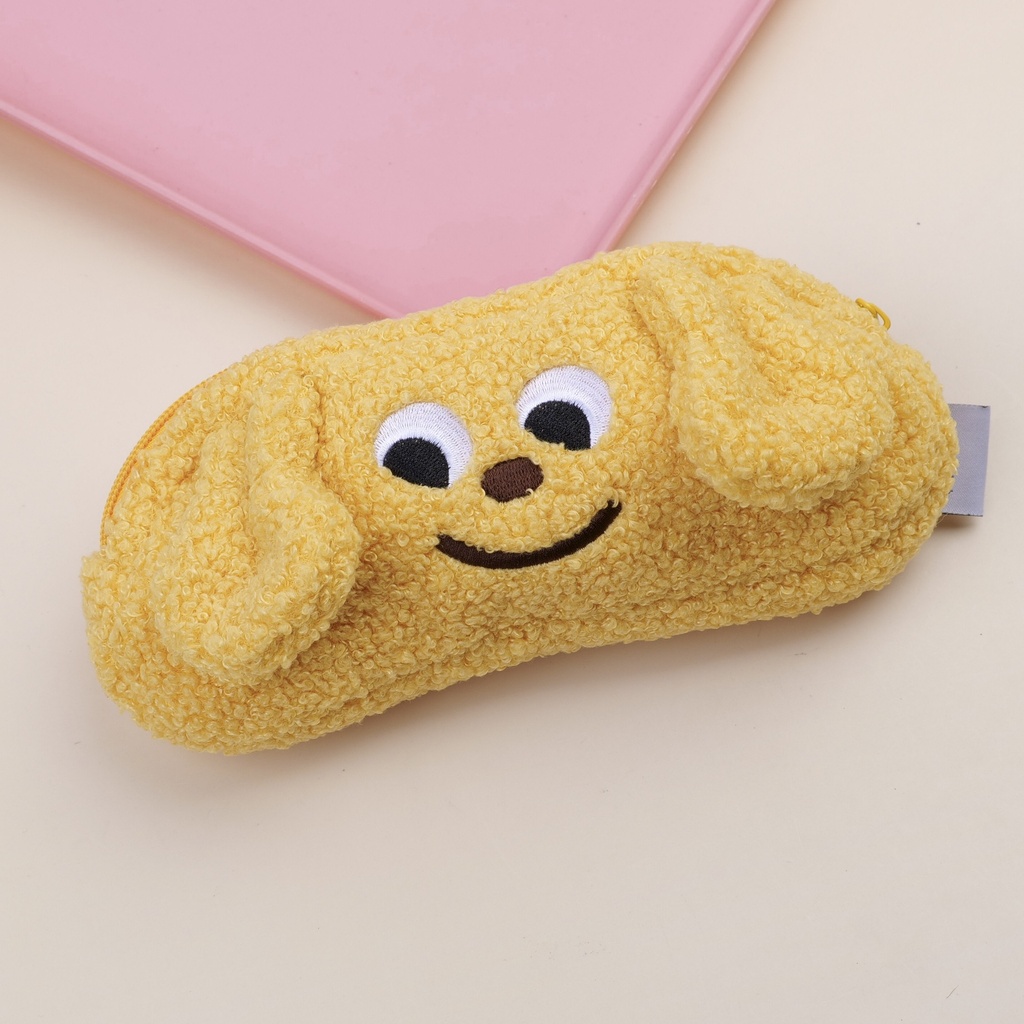 Yellow puppy plush pen case