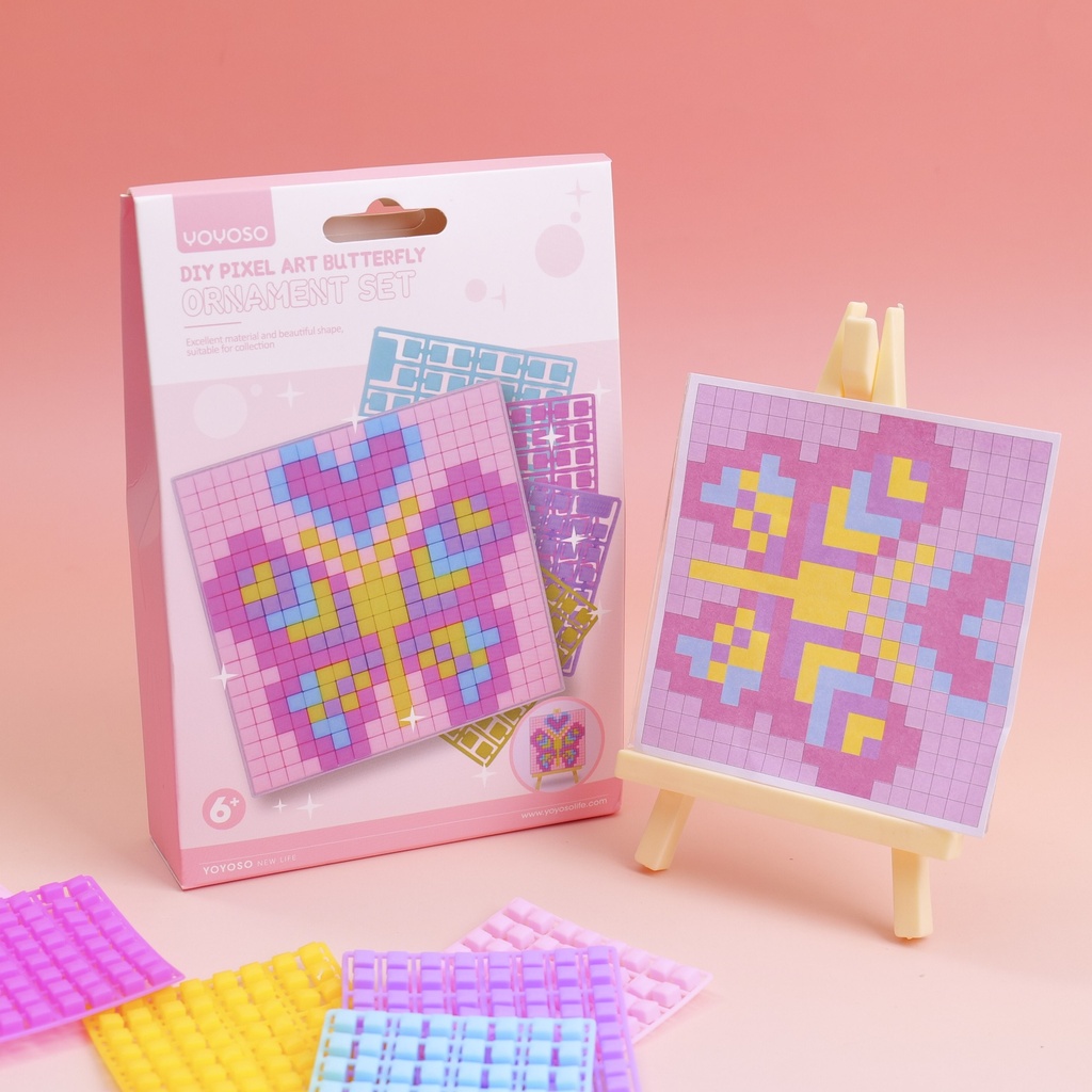 DIY Pixel Art Butterfly Ornament Set