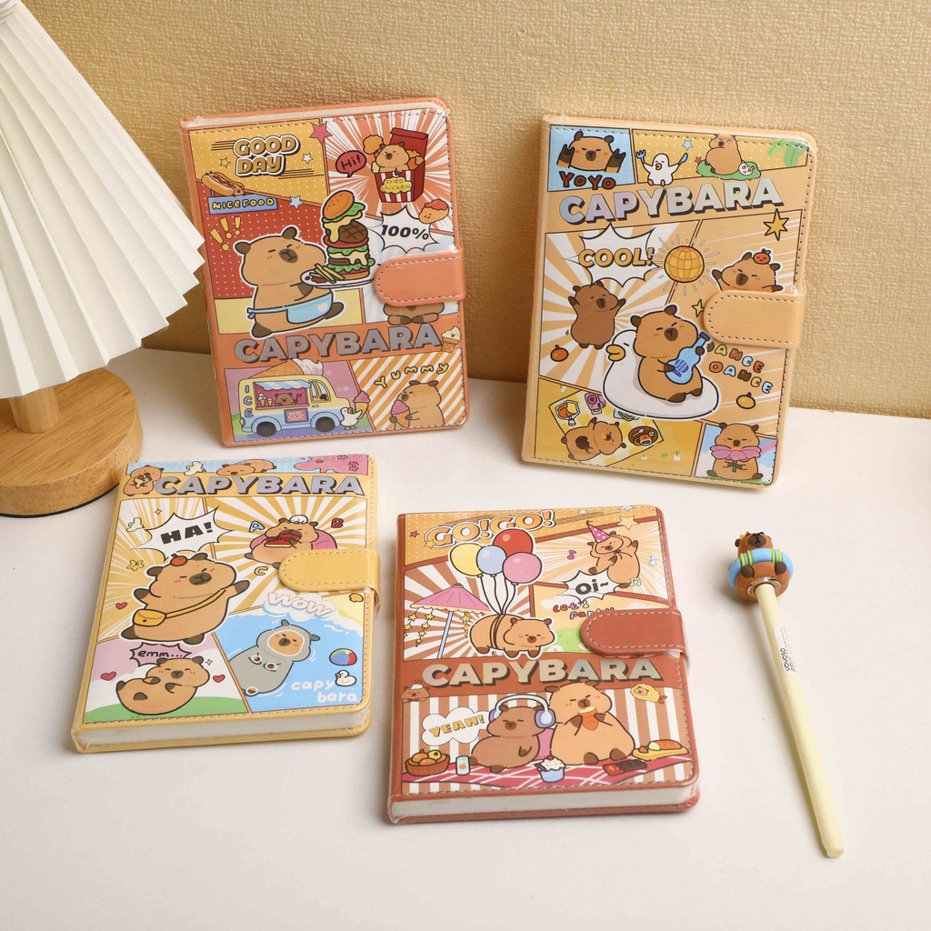Capybara Series - B6 Magnetic Snap Notebook - Ruled Inner Pages, 96 pcs