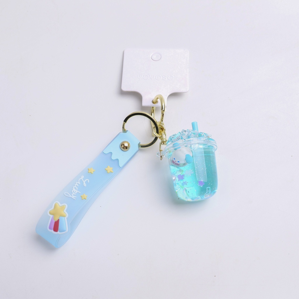 Blue-eared Puppy Oil-filled Keychain