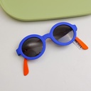 Color matching round polarized glasses for children - blue