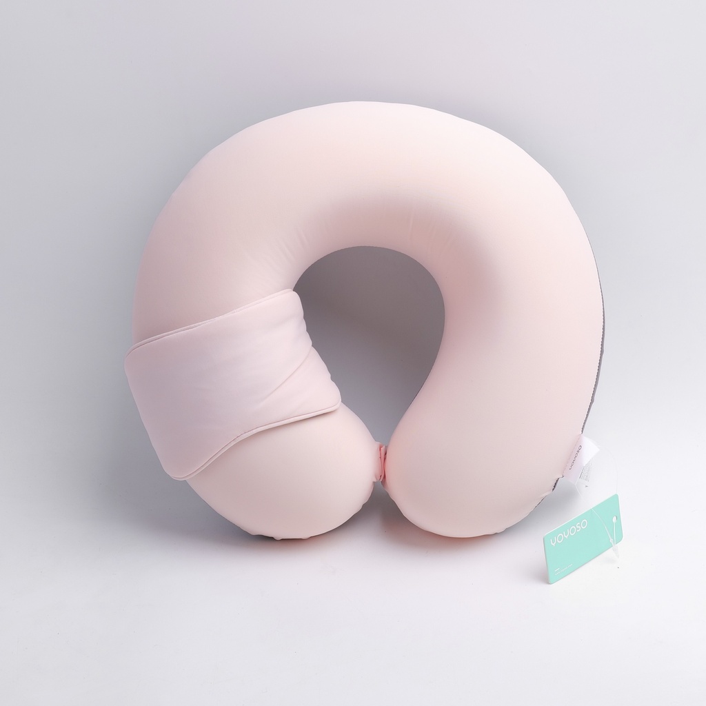 Milkshake Neck Pillow and Eye Mask Set-Pink