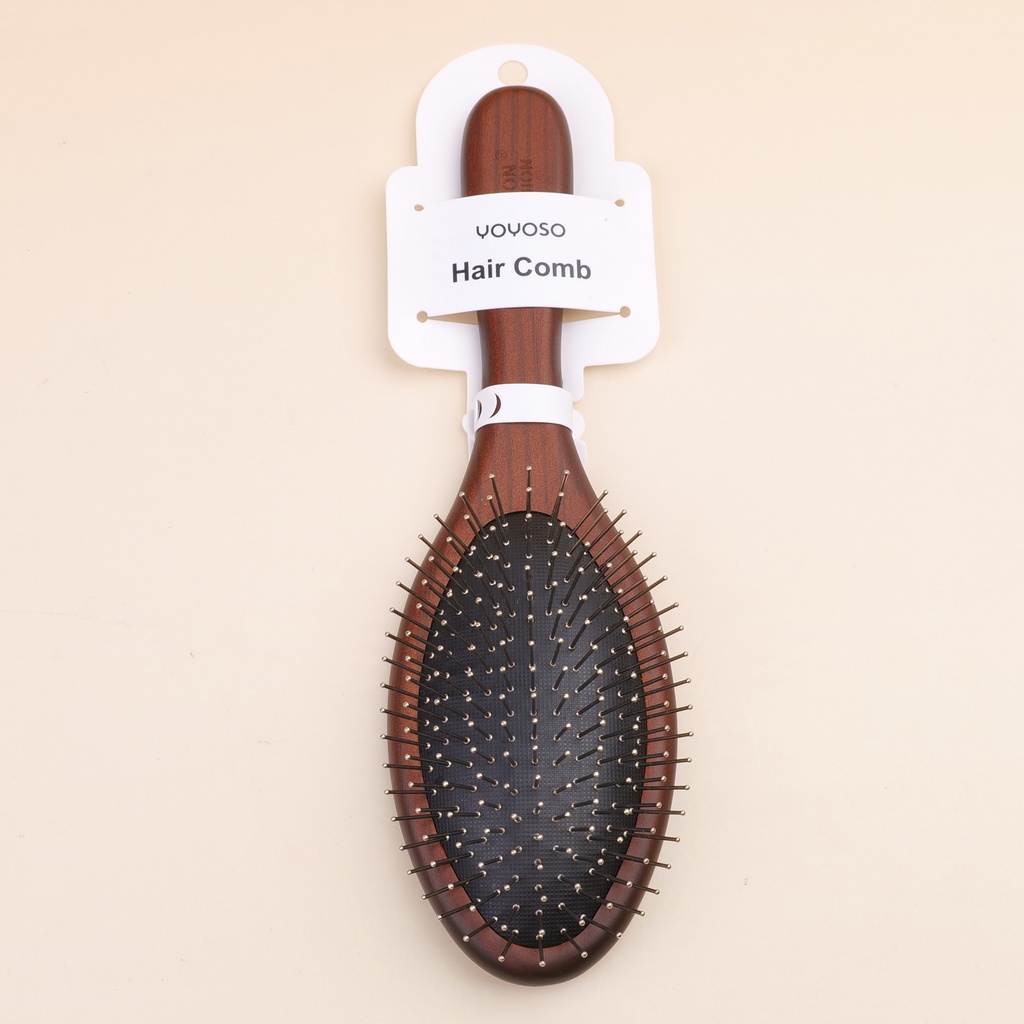 Medium Beech Oval Steel Needle Air Cushion Comb