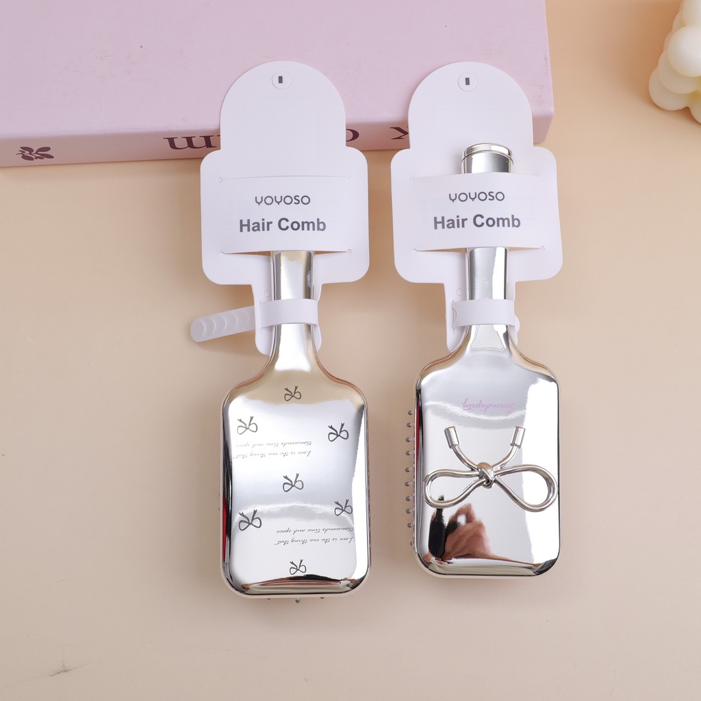 Electroplated Silver Series Large Square Air-Cushion Massage Comb