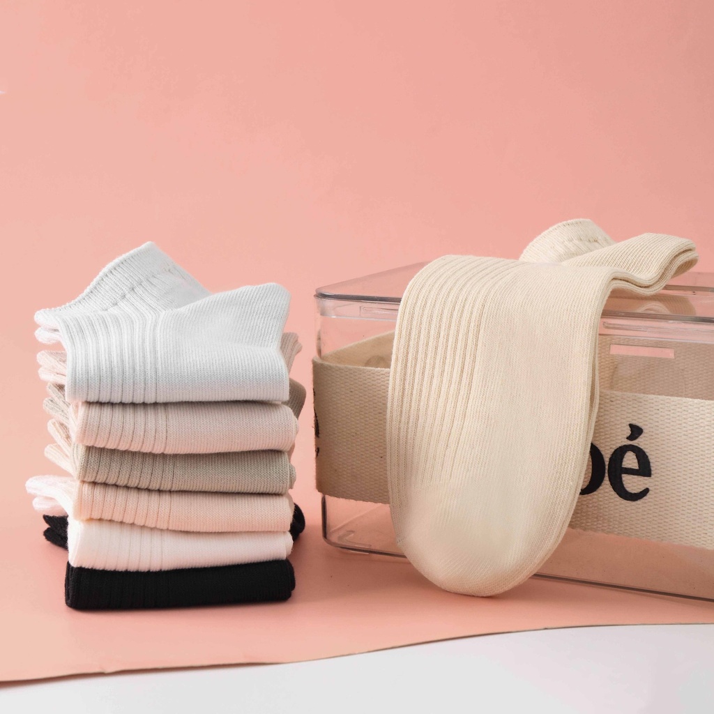 Plain-colored Women's Short Socks (Two-pair Pack)