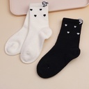 Two Pairs of Children's Mid-calf Socks with Heart Patterns