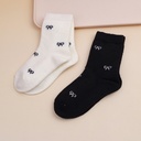 Two Pairs of Children's Mid-calf Socks with Bowknots