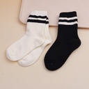 Two Pairs of Children's Mid-calf Socks with Wide Stripes