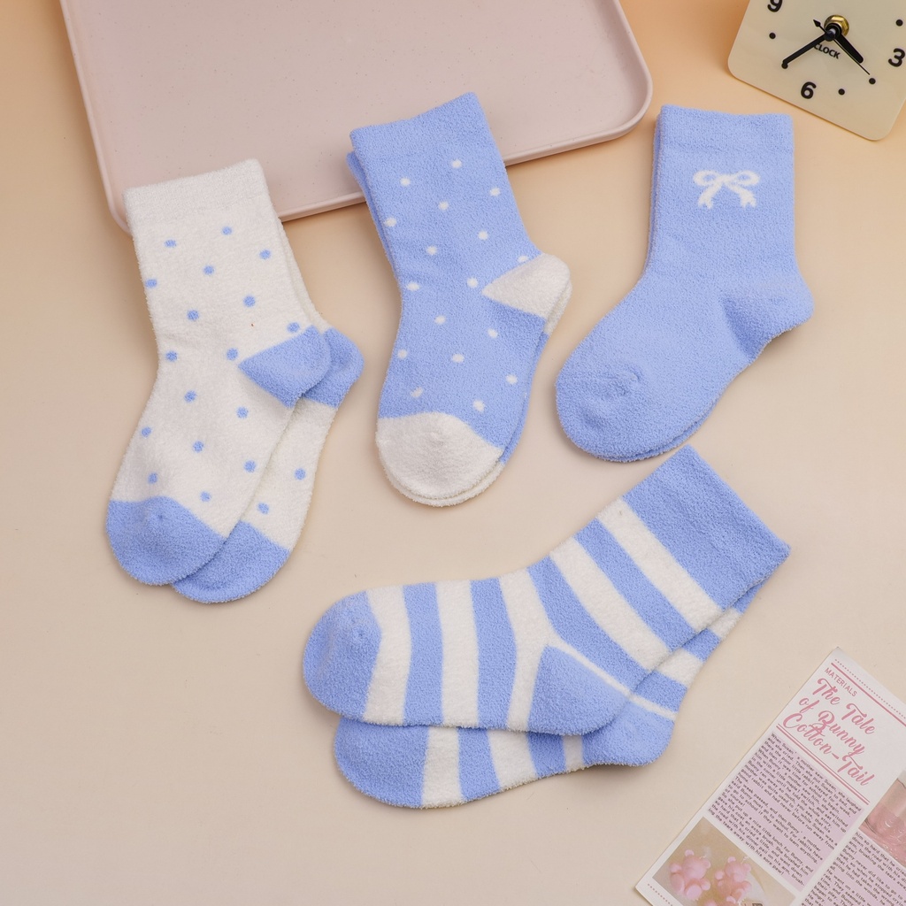 Two Pairs Pack of Blue Children's Mid-calf Socks