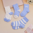 Two Pairs Pack of Blue Children's Mid-calf Socks