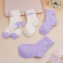 Two Pairs Pack of Purple Children's Mid-calf Socks