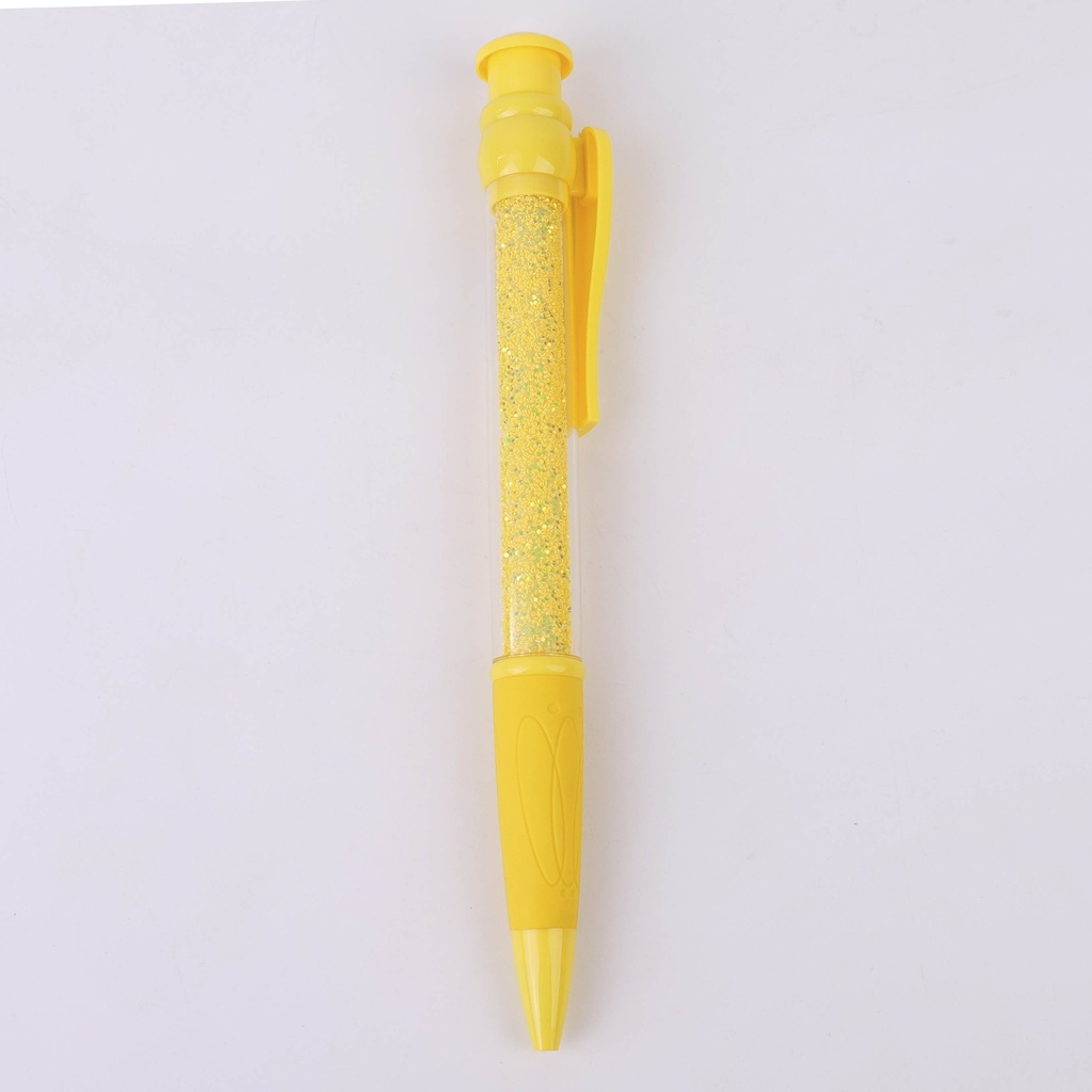 Yellow Super-large Glitter Click Pen - Black Ink