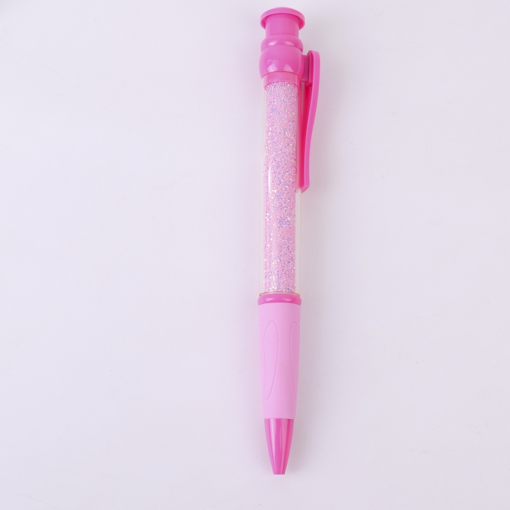 Pink Super-large Glitter Click Pen - Black Ink