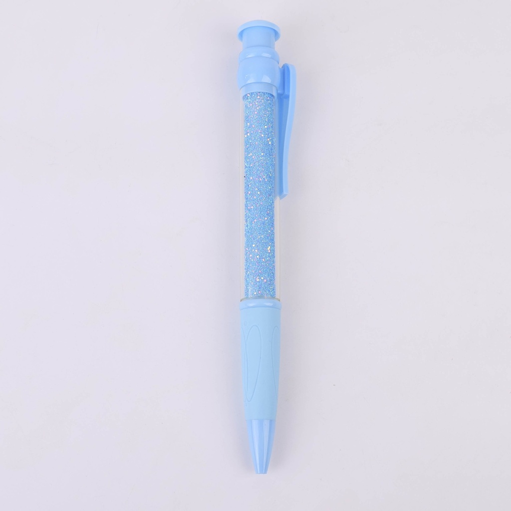 Blue Super-large Glitter Click Pen - Black Ink