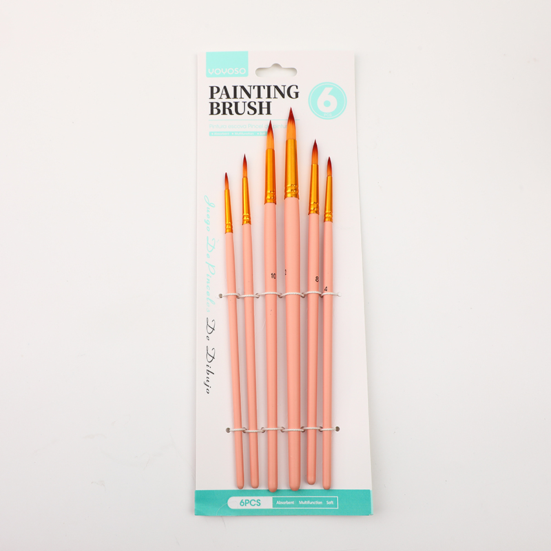 Macaron Pink Paint Brush 6PCS