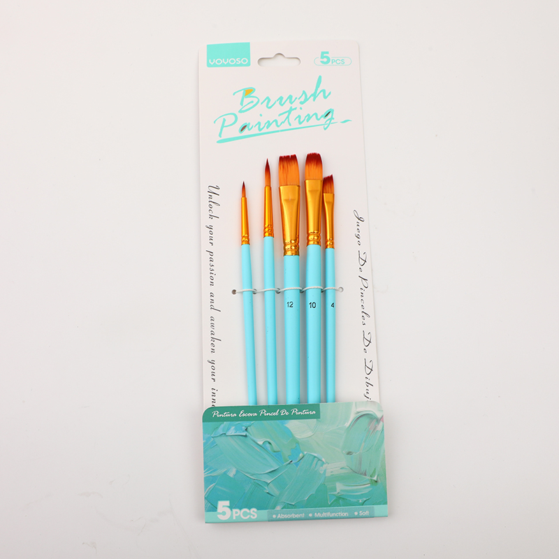Macaroon Blue Paint Brushes 5PCS