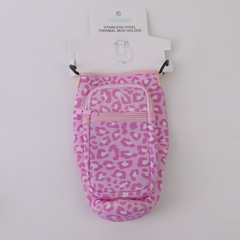 Leopard Print Cup Sleeve Bag