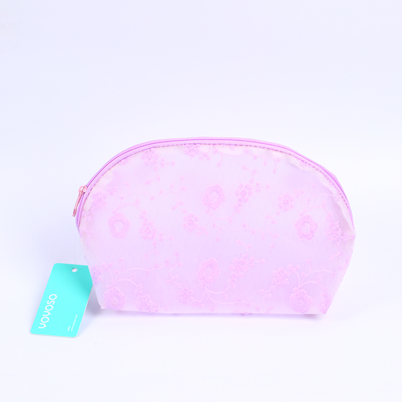 Purple cherry blossom shell shaped makeup bag