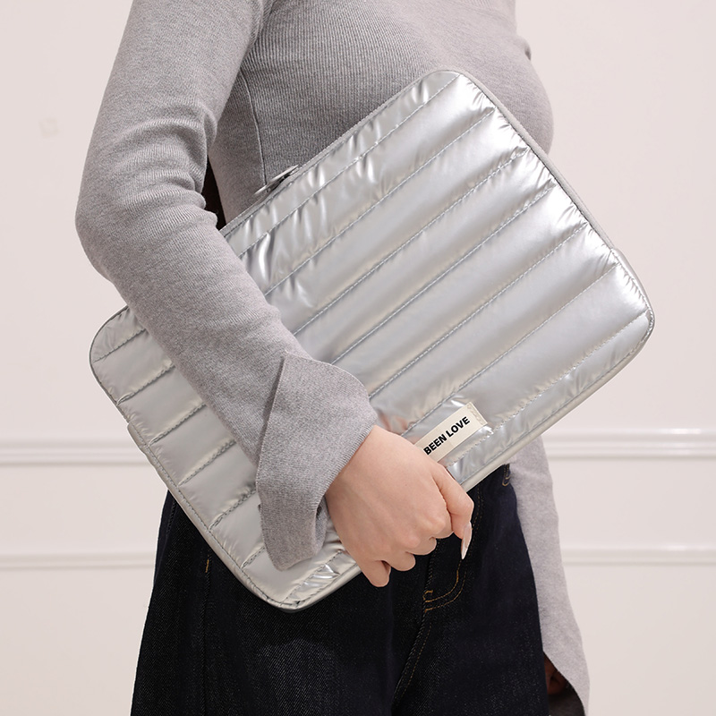 Silver surface plush inside computer bag