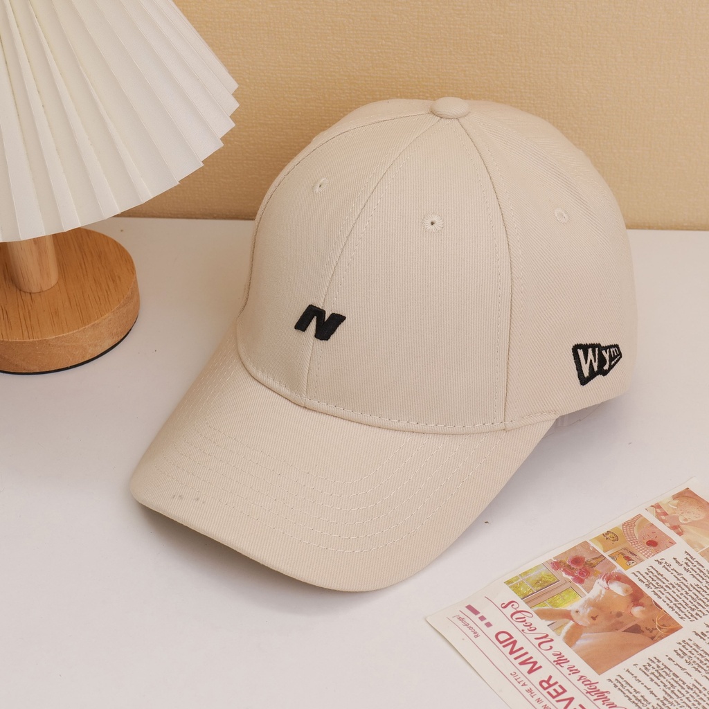 N Embroidered Adult Baseball Cap – Beige