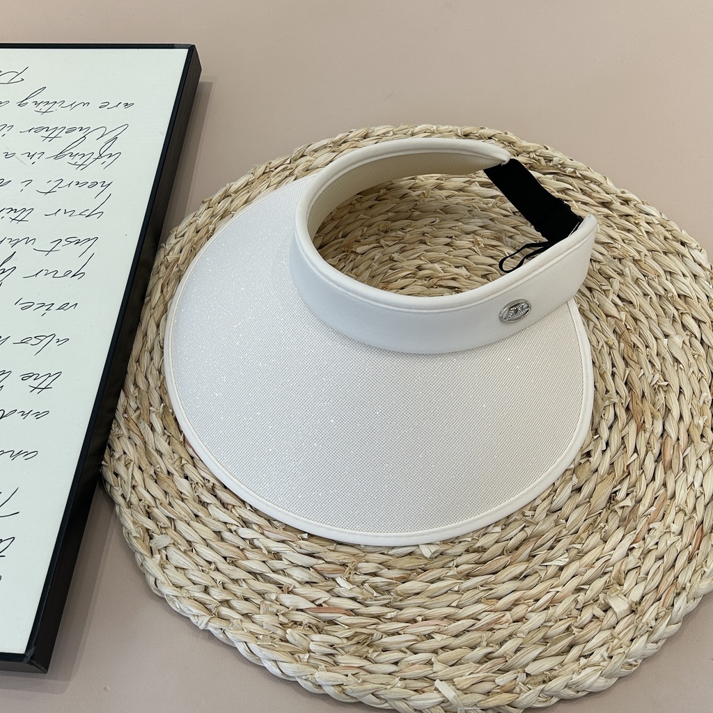 Shiny Adult Sun Visor Hat - Beige (Adjustable)