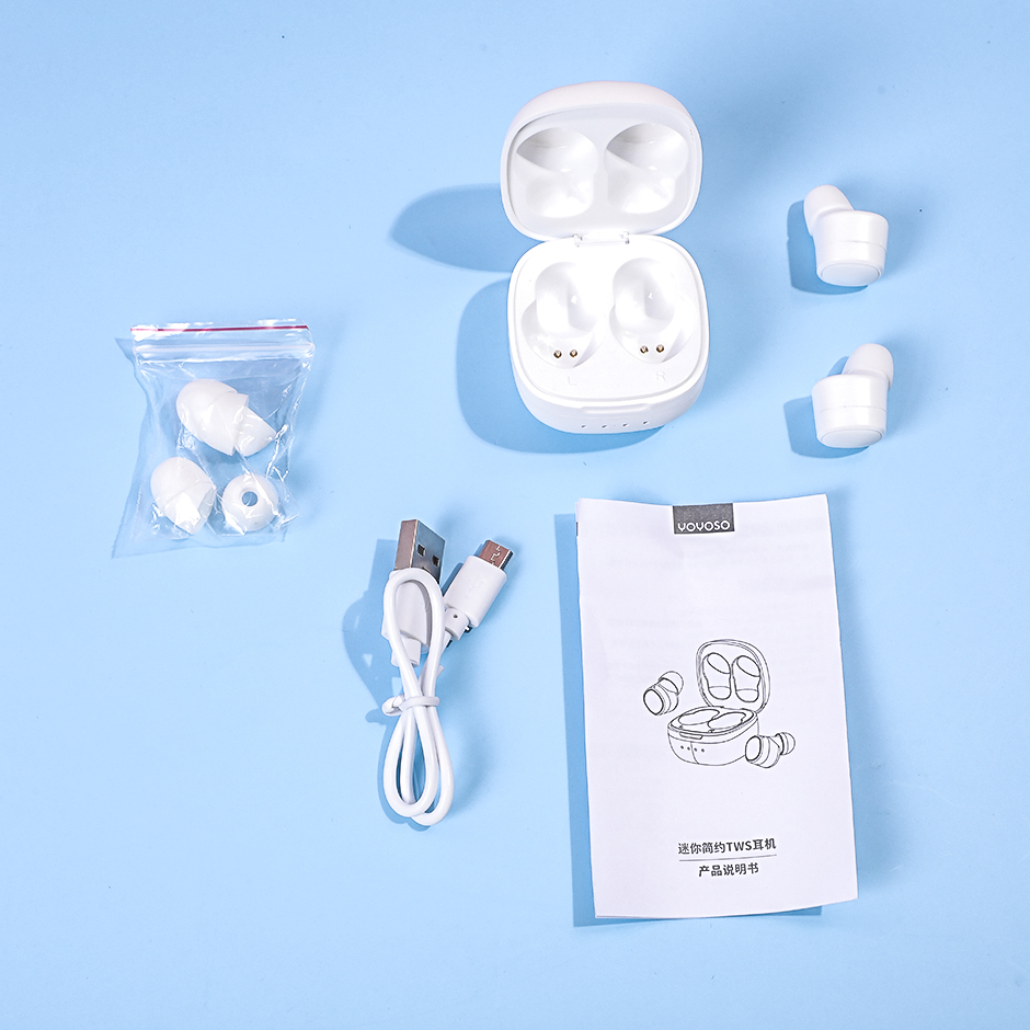 Mini simple style TWS wireless earphones-white