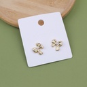 Sweet and gentle double bow earrings - gold