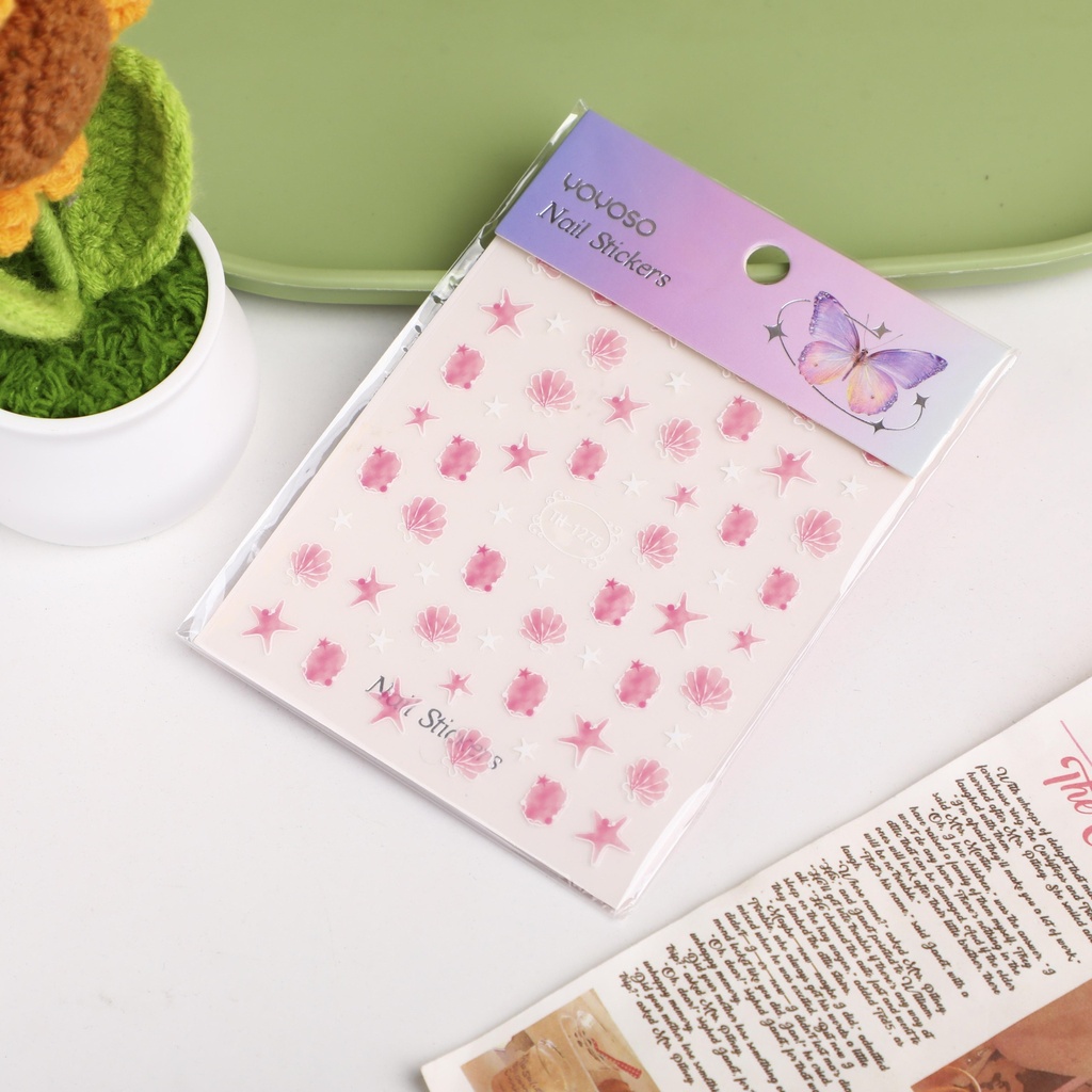 Pink Pearl Stardust Nail Stickers