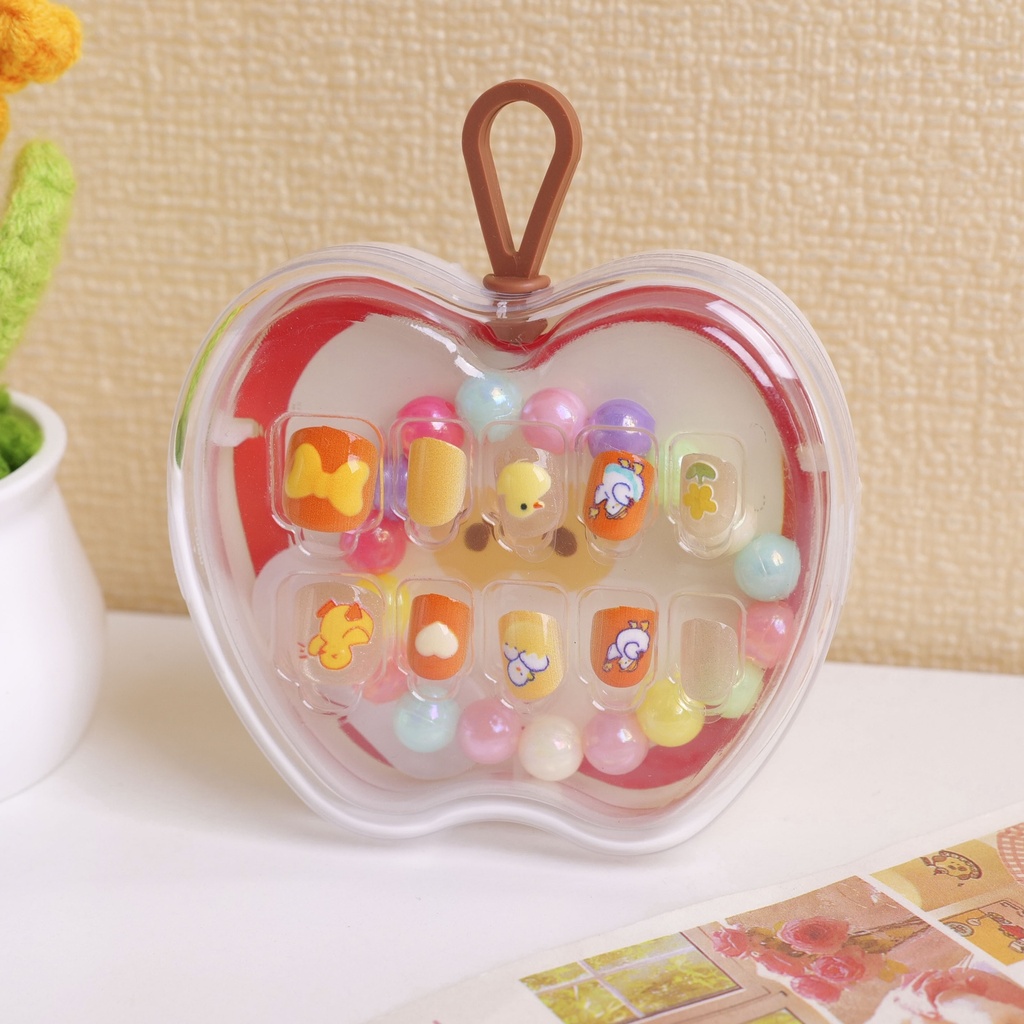Fairyland Fun Kids Press-On Nails - Orange Honey Duck