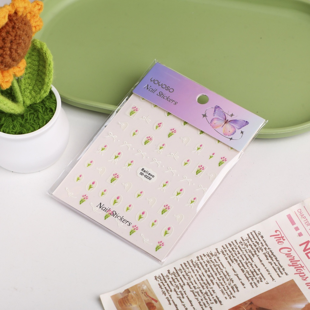 Botanical Blush Tones Nail Stickers