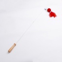 2-section red strawberry cat teaser stick