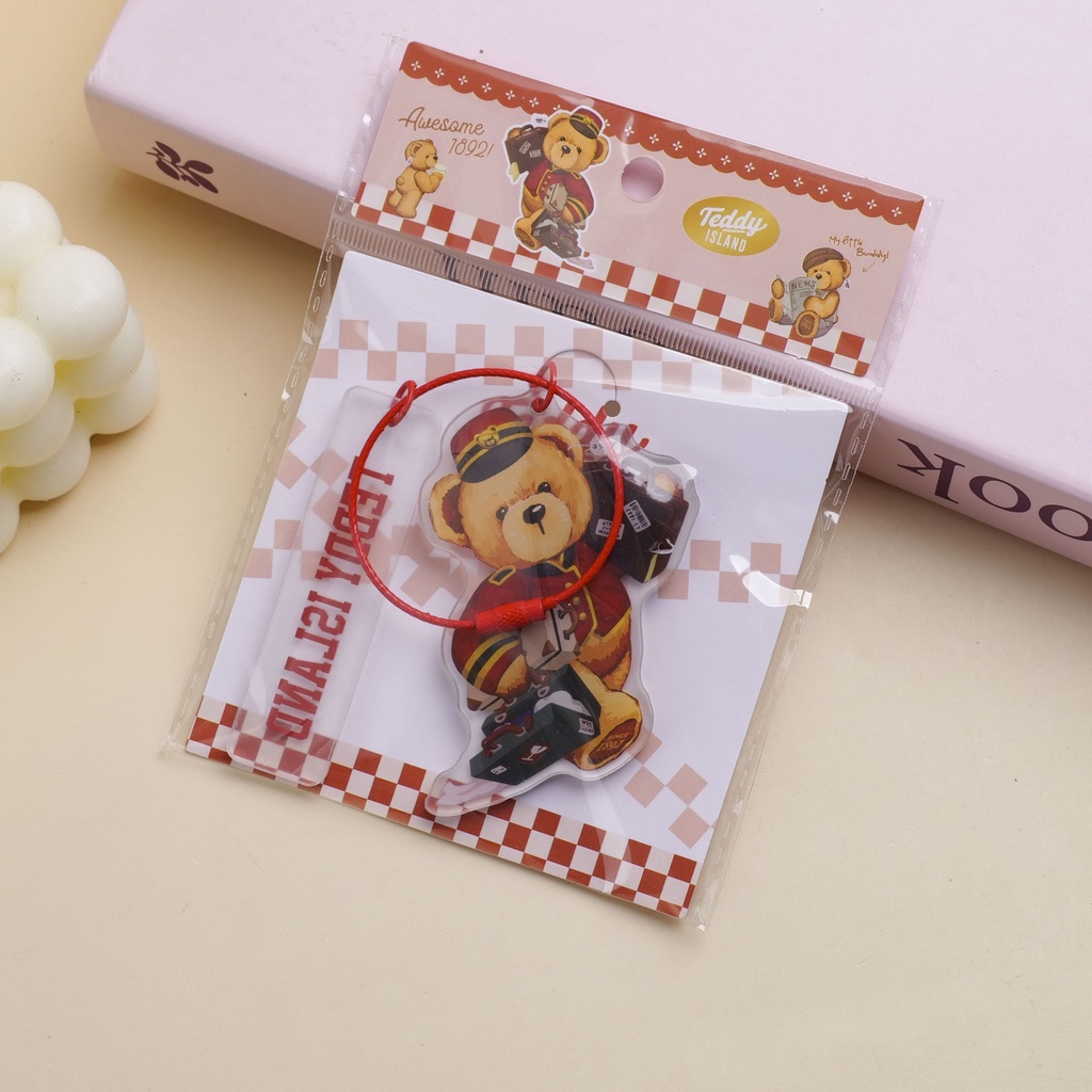 TEDDY ISLAND Series Classic Running Keychain