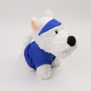 Blue Changeable Outfit Sitting Dog Plush Toy - 22cm(Plastic Eyeball)
