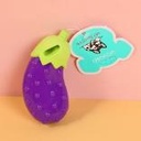 Eggplant shaped dog toy