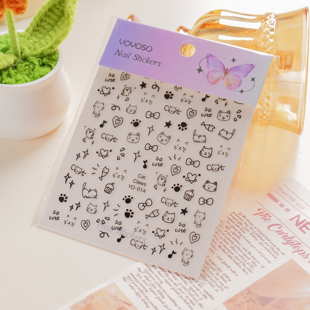 Cartoon Kitty Nail Stickers