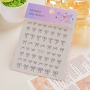 Silver Foil Bow Nail Stickers