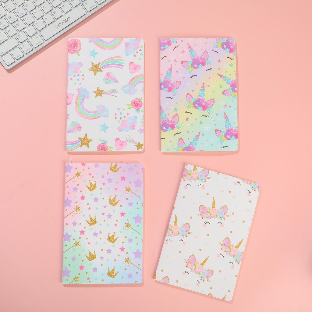 Dreamy Cartoon Stitched Notebook A5 - Lined Pages 32pcs