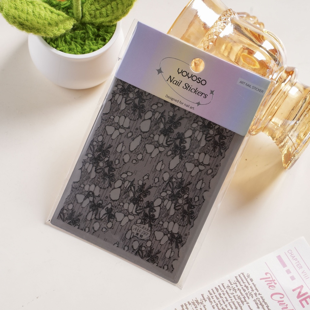 Black Lace Nail Stickers