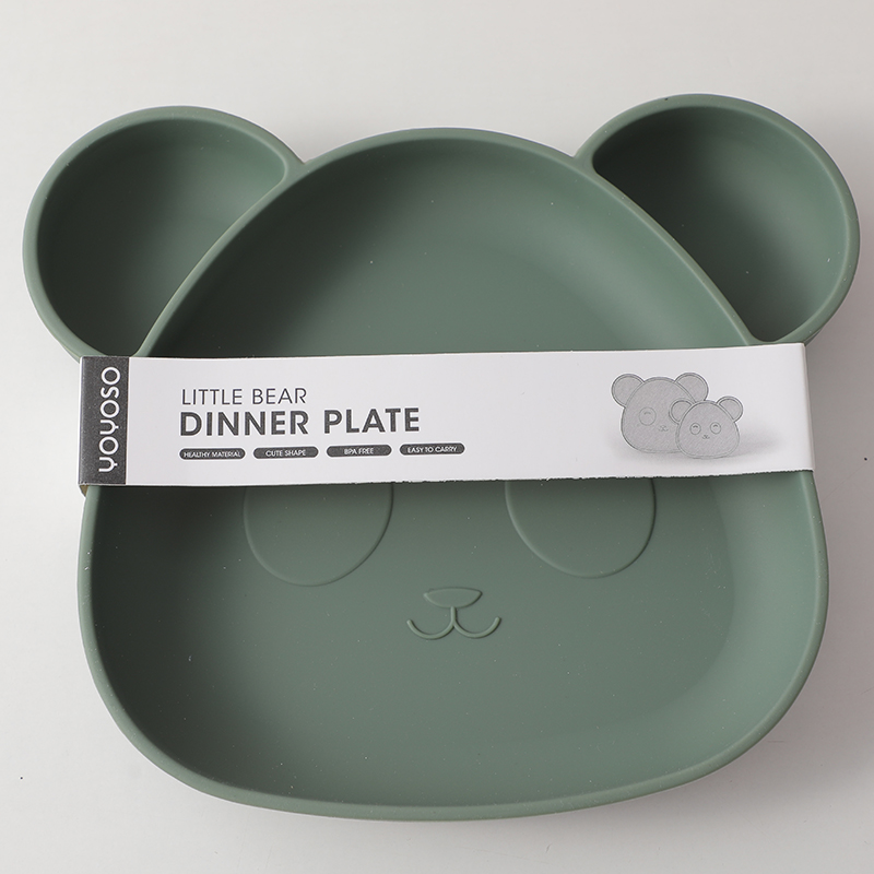 Little bear dinner plate-dark green