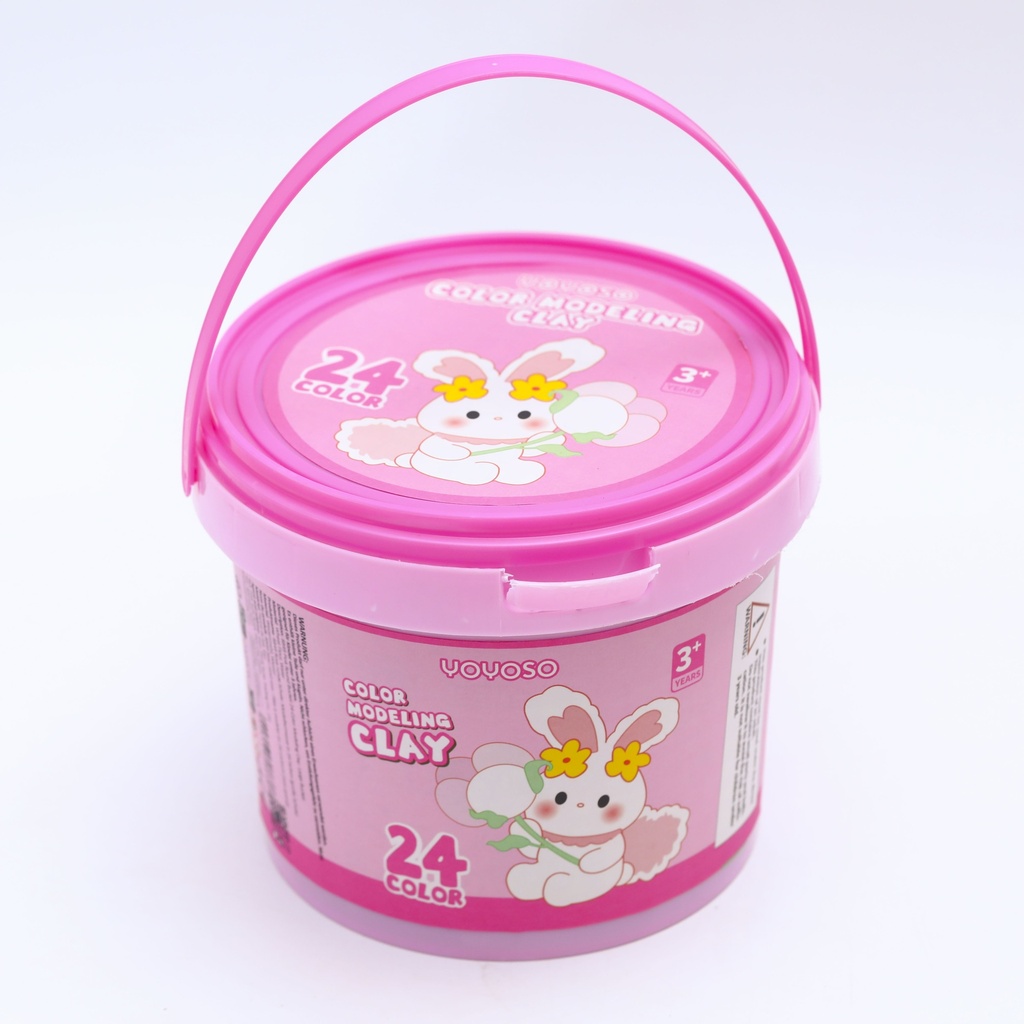 Pink Round Bucket 12-Color Modeling Clay - Small Bucket