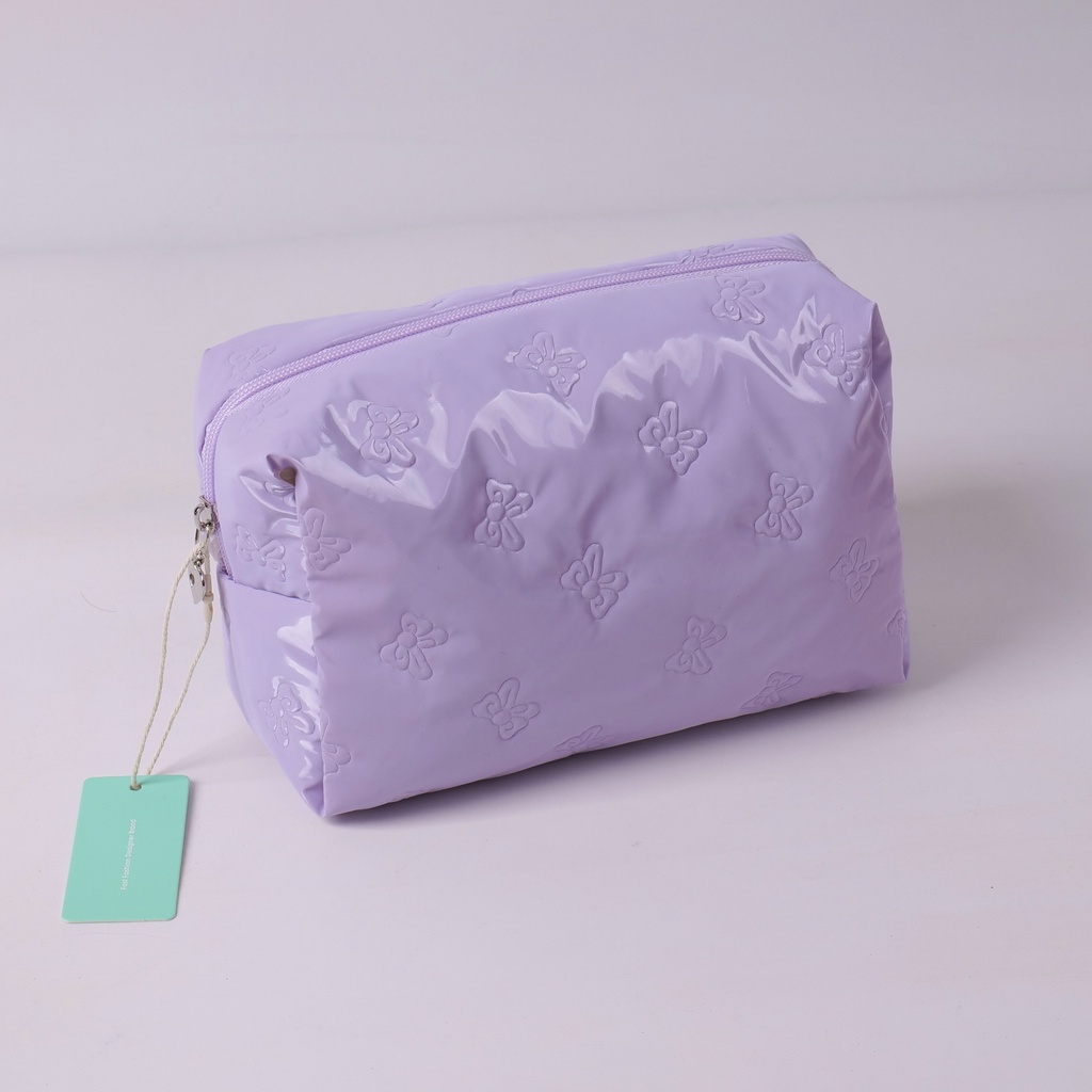 Butterfly octagon cosmetic bag – purple