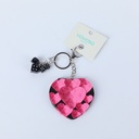 Heart-Shaped Hanging Bag Mirror – Dice Charm