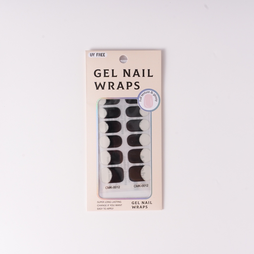Glitter Black-Edged French Self-Adhesive Nail Stickers