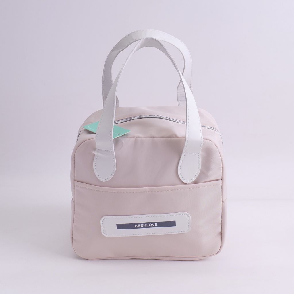 Smiley square lunch bag - pink