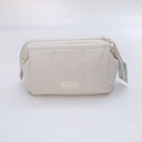 Cloud-Pattern Steel-Frame Storage Cosmetic Bag - Beige